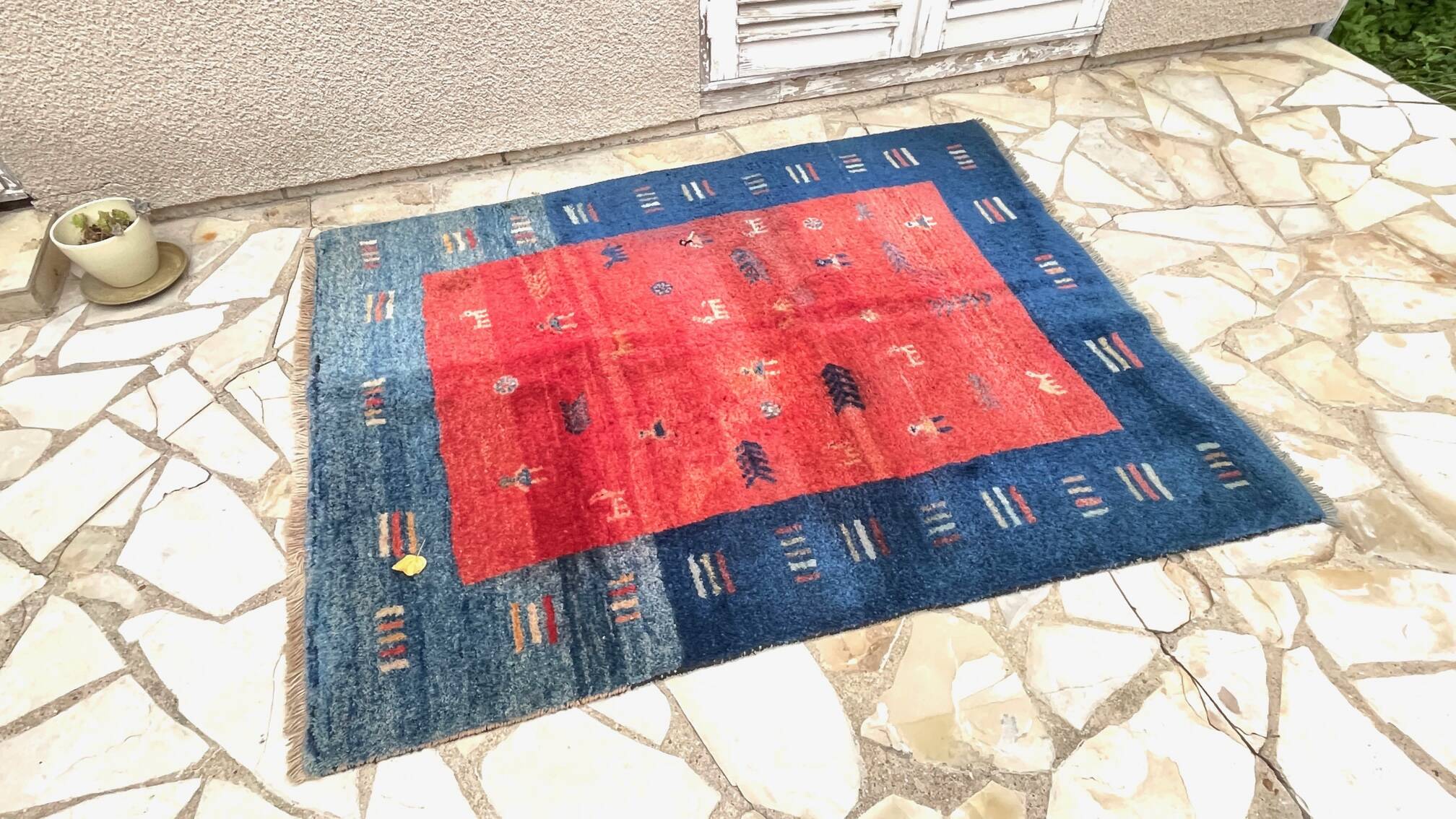 Thick gabbeh rug 100% wool - 144x195 cm