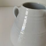 Hand-thrown white stoneware pitcher – signed artisanal ceramic