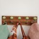 Wall-mounted coat rack in wood and sage green ceramic – 5 hooks – 50 cm