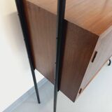 Vintage Italian double modular shelving unit in wood and metal