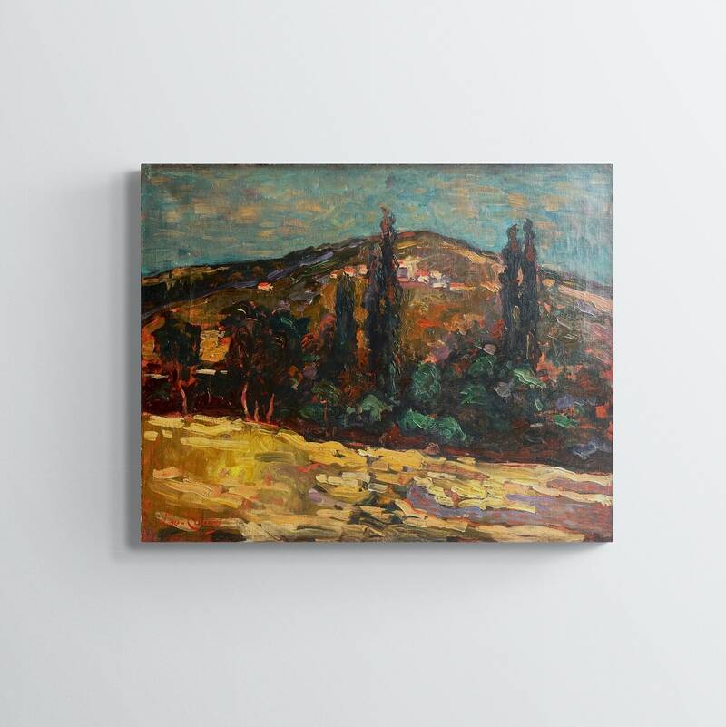 Landscape of Provence, 20th century, signed, oil on canvas, 50x65cm, unframed