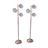 Paire de lampadaires années 70 pied tulipe