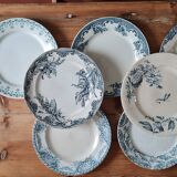 Set of 7 mismatched plates in iron earth