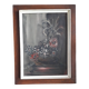 Old oil painting representing a still life