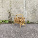 Rattan magazine rack 1960