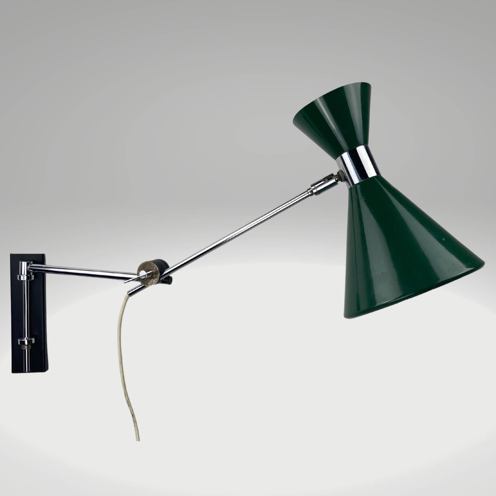 Adjustable architectural wall arc diabolo swing lamp, Herda, Dutch 1960s