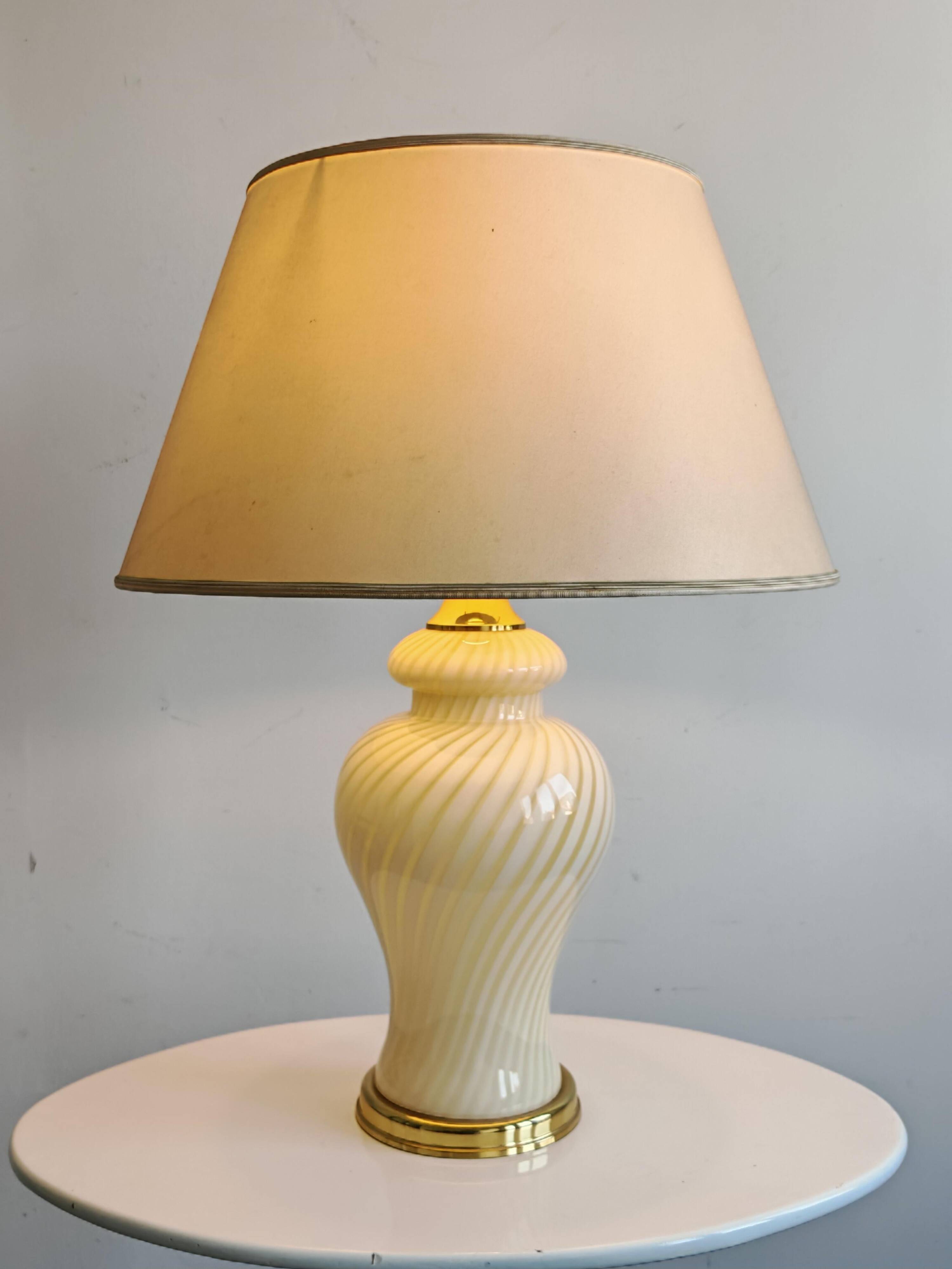 XL Mid Century Modern table lamp in Murano glass by Venini