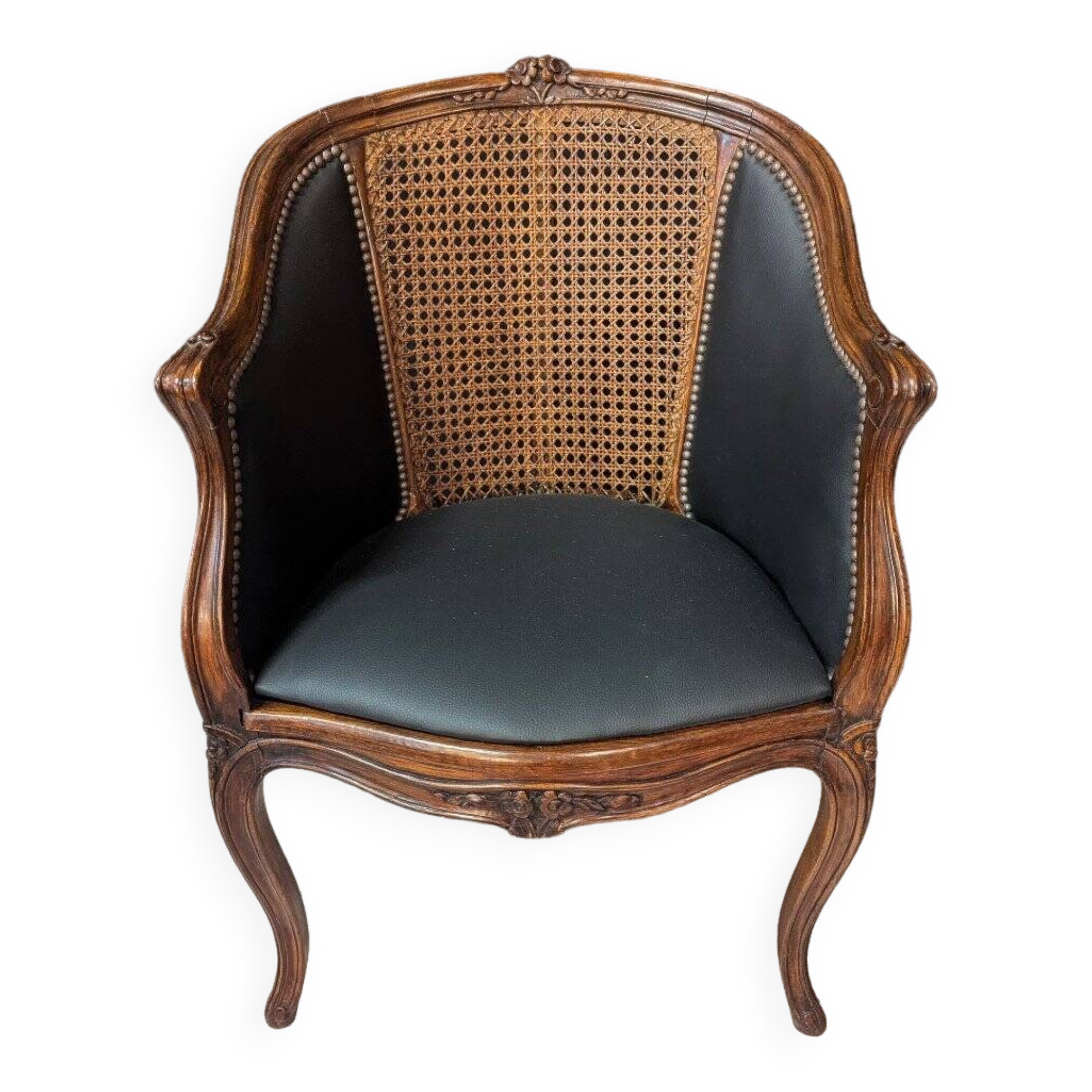 Louis XV office chair with canework