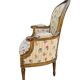 Bergère style Louis XVI en tissu fleuri