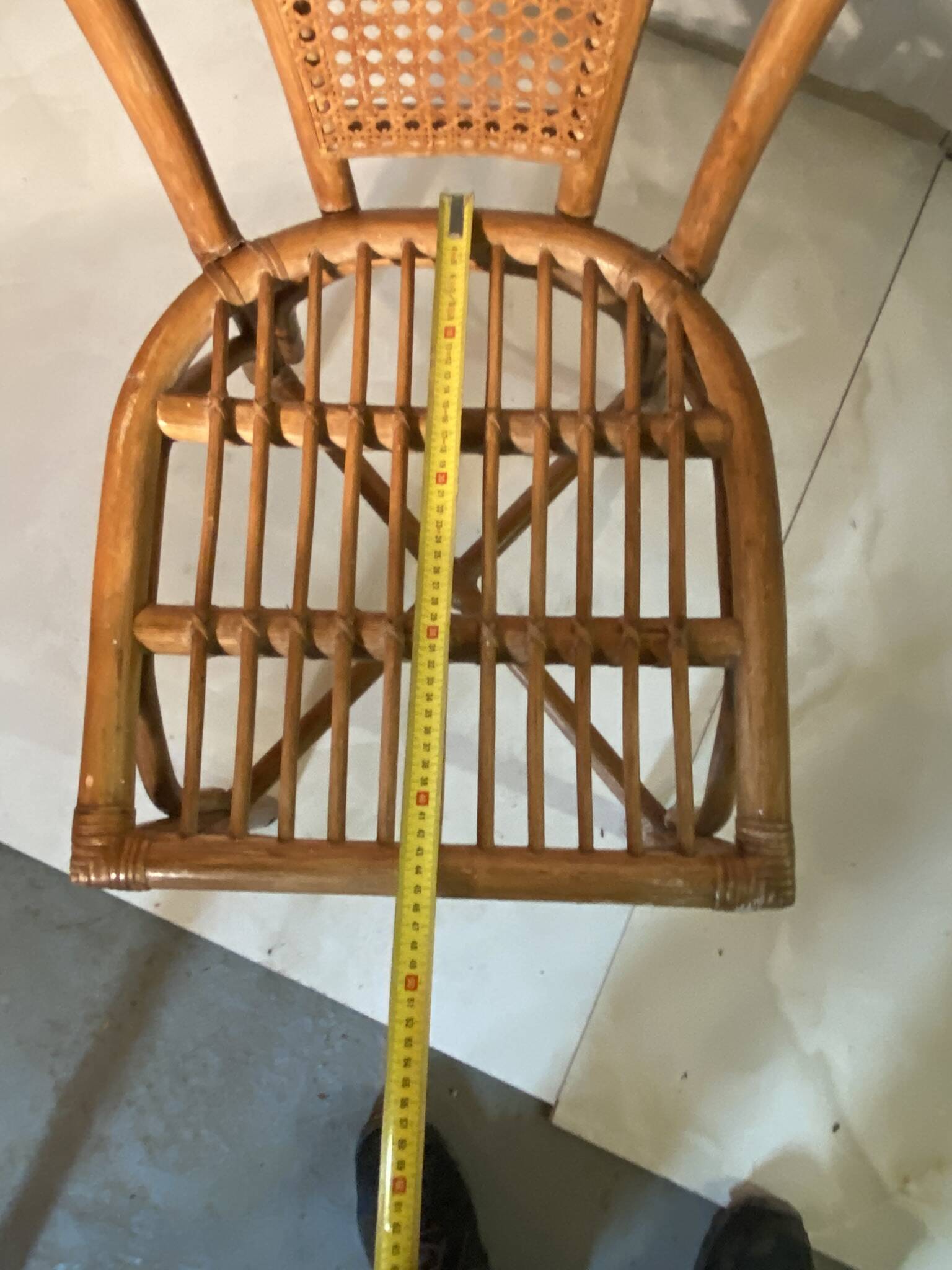 Vintage rattan chair with cane back - Bohemian style