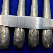 Set of 6 small silver-plated Navy knives SOH