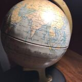 Small English pewter globe Chad Valley