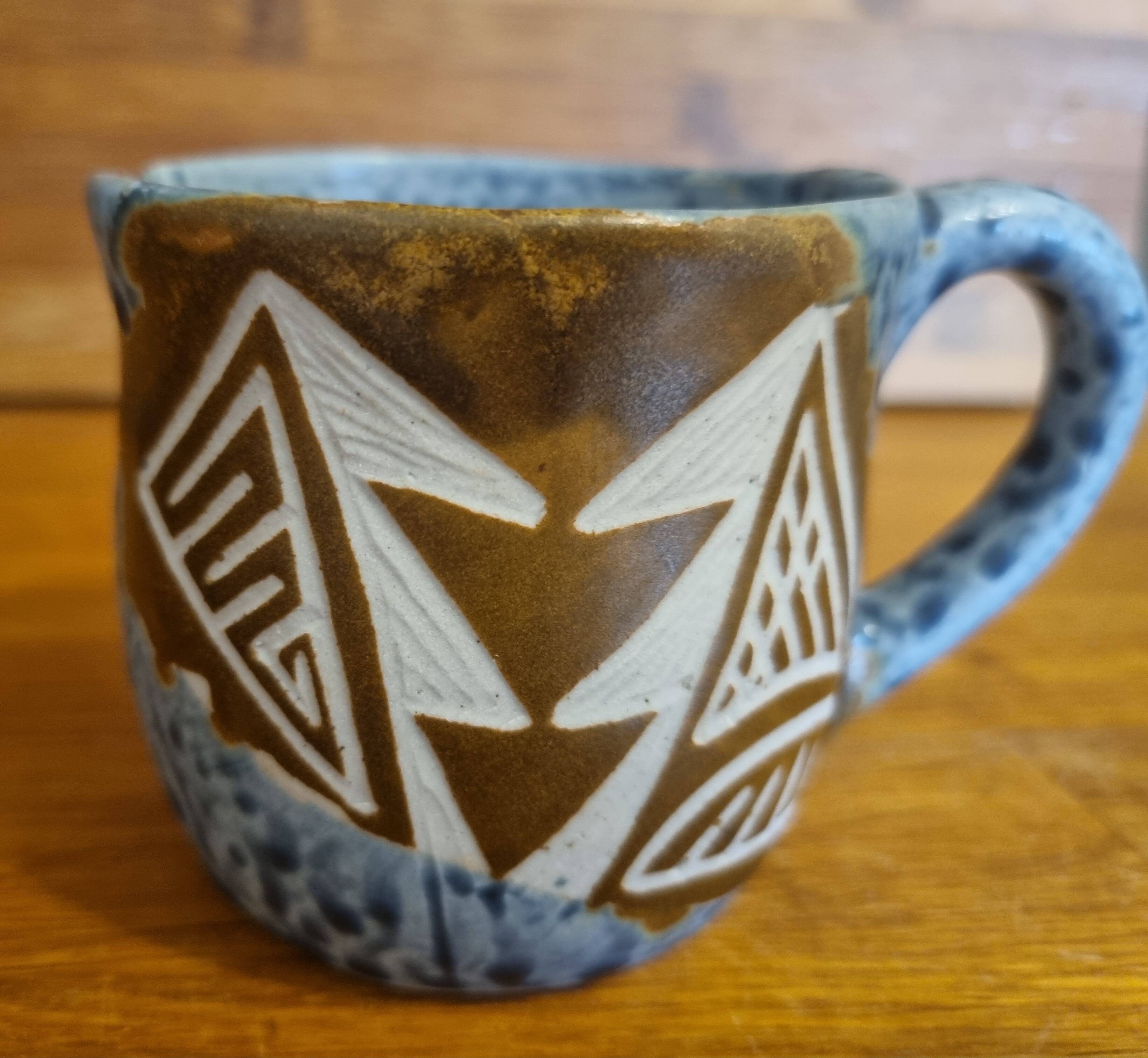Polynesian ceramic mug Maohi pattern