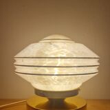 Art Deco glass touch lamp in pink Clichy glass