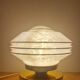 Art Deco glass touch lamp in pink Clichy glass