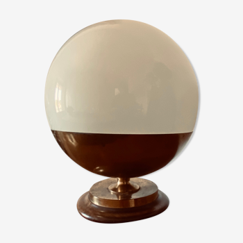 Midcentury spherical murano glass table lamp, Mazzega Italy 1960s