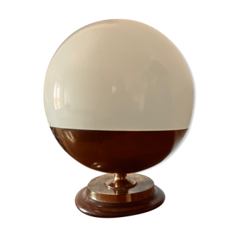 Midcentury spherical murano glass table lamp, Mazzega Italy 1960s