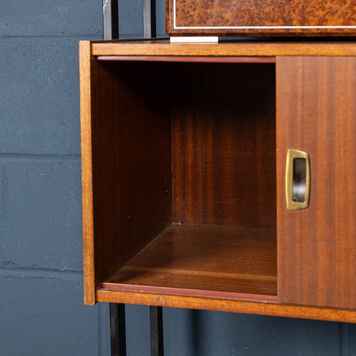 Vintage 20thc italian modular teak wall cabinet c.1960