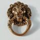 Lion Head Door Knocker in Solid Brass, Antique Door Handle
