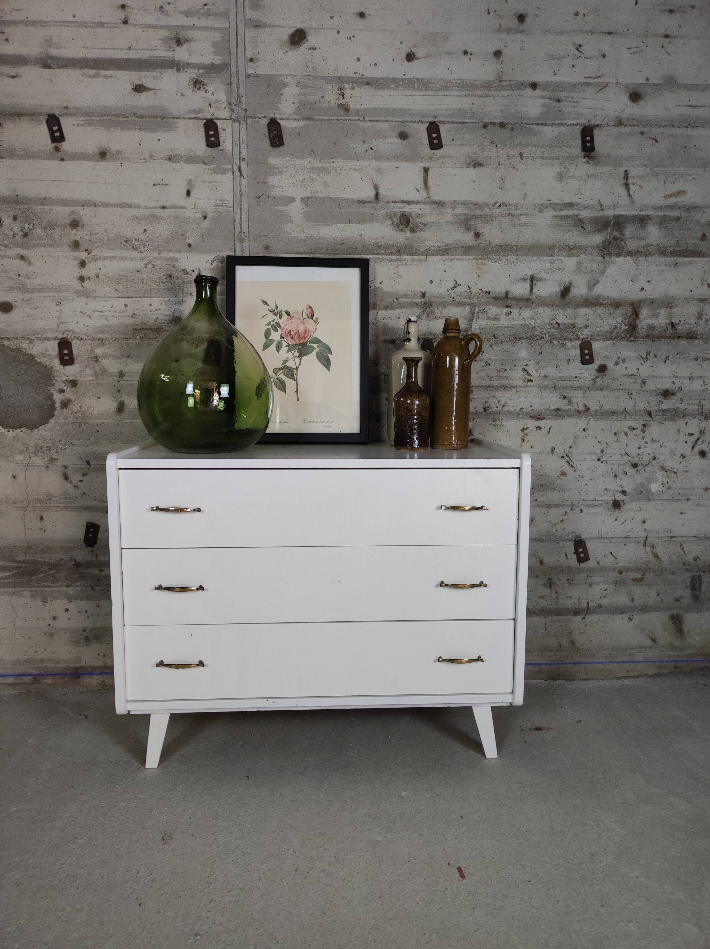 Commode vintage blanche