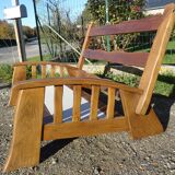 Brutalist elm bench