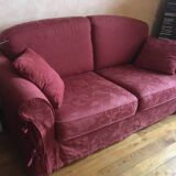 Red fabric sofa