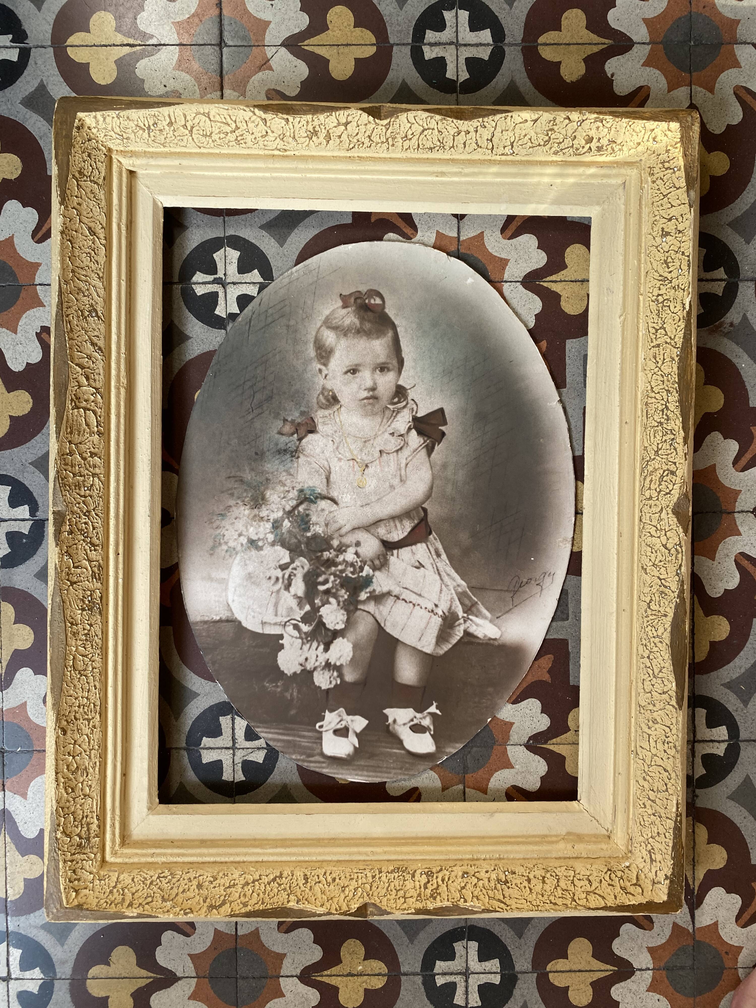 Solid wood frame worked 50s/60s.