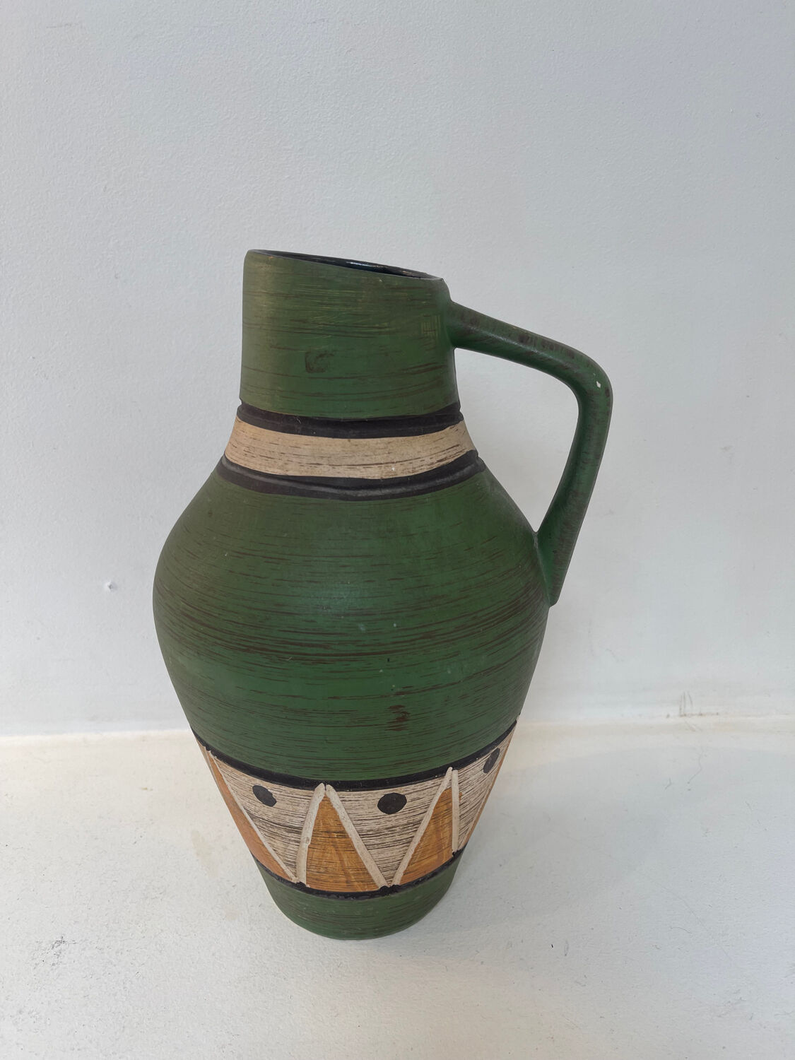Vase jug West Germany SPAR ceramics green – vintage ceramics from the years