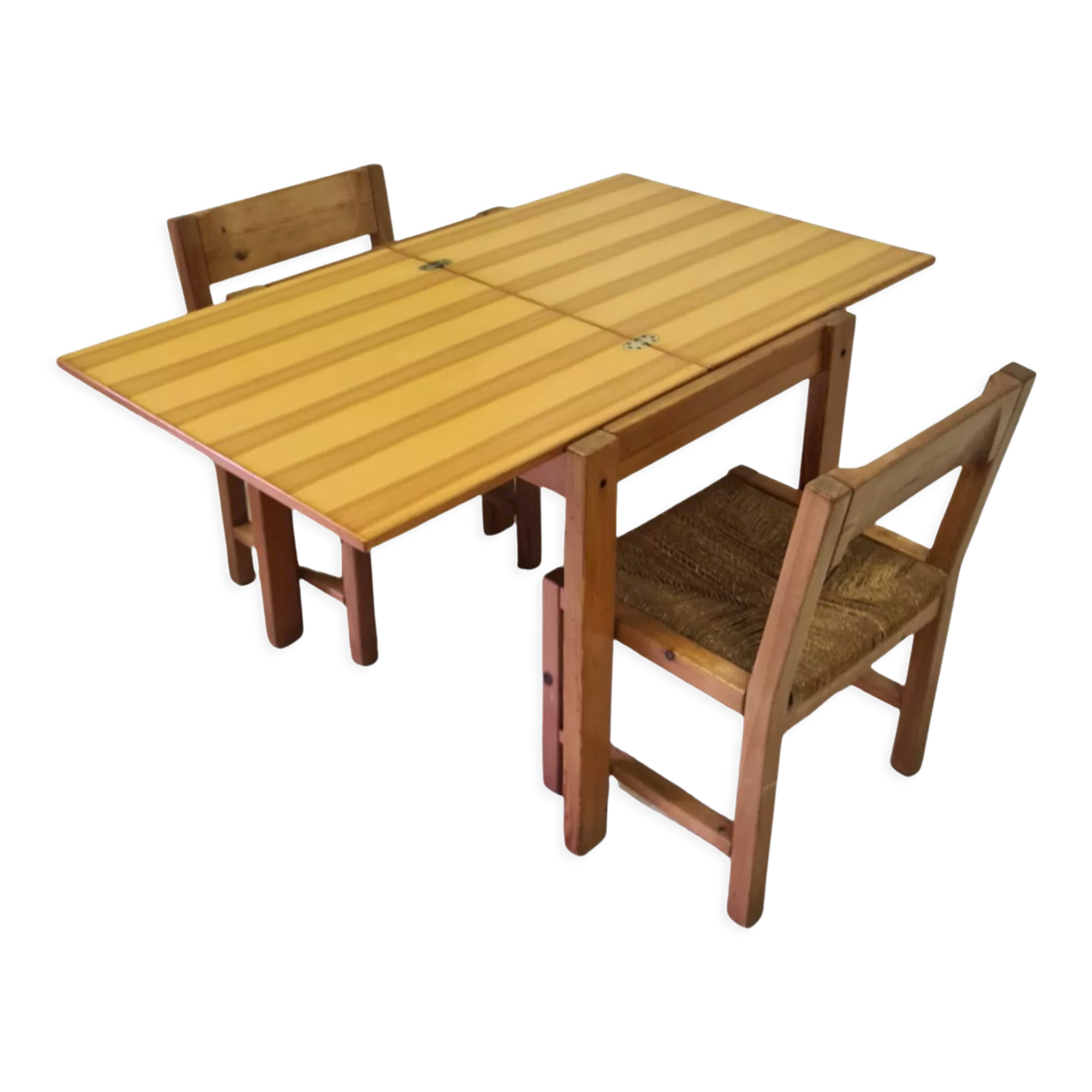 Compact tiny house pine dining set, Sweden 1960s