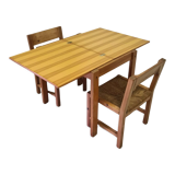 Compact tiny house pine dining set, Sweden 1960s