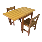 Compact tiny house pine dining set, Sweden 1960s