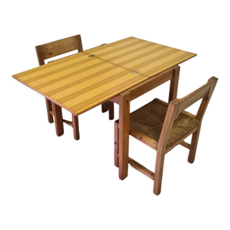 Compact tiny house pine dining set, Sweden 1960s