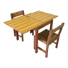 Compact tiny house pine dining set, Sweden 1960s