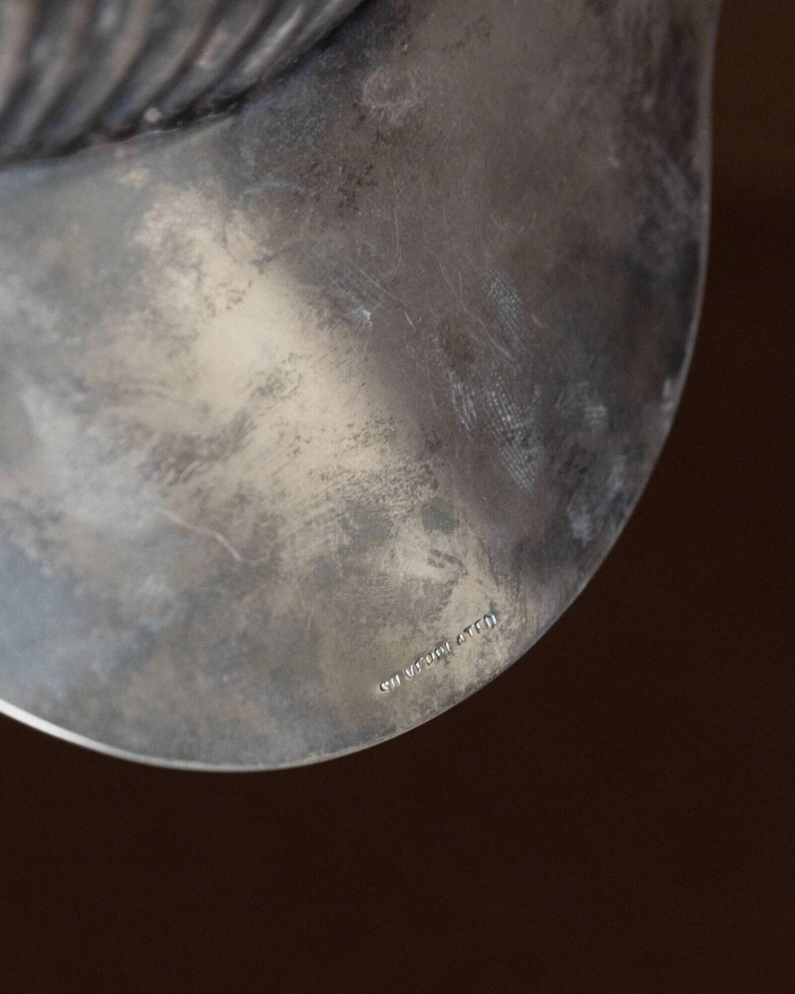 Silver-plated metal shell-shaped saladier from Italy, 1960s, vintage fruit and jewellery bowl
