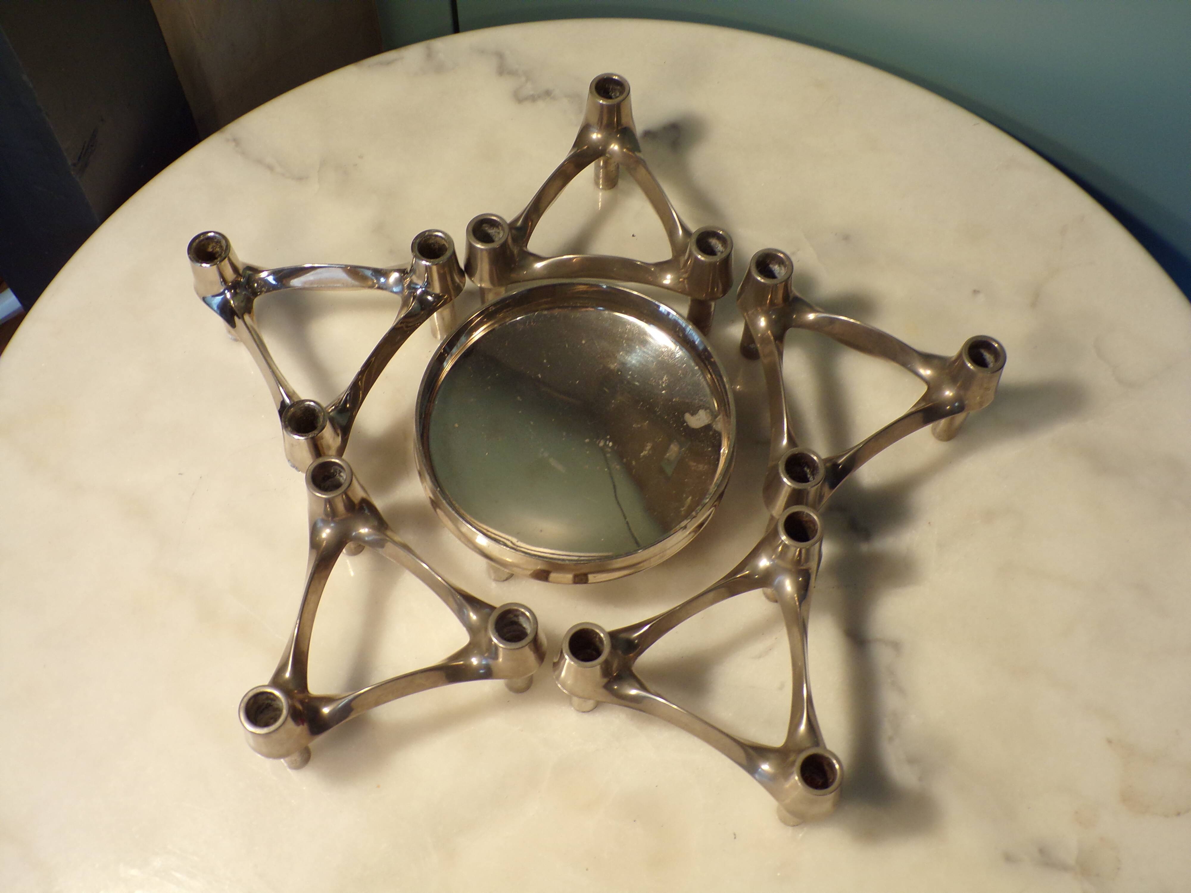 5 Nagel Bmf candle holders and a dish.