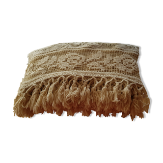 Couvre-lit ancien broderie et crochet