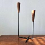 Rare teak and metal candle holder from the mid-century, Denmark, 1960s