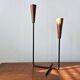 Rare teak and metal candle holder from the mid-century, Denmark, 1960s