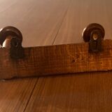 Old wooden coat rack with 2 hooks