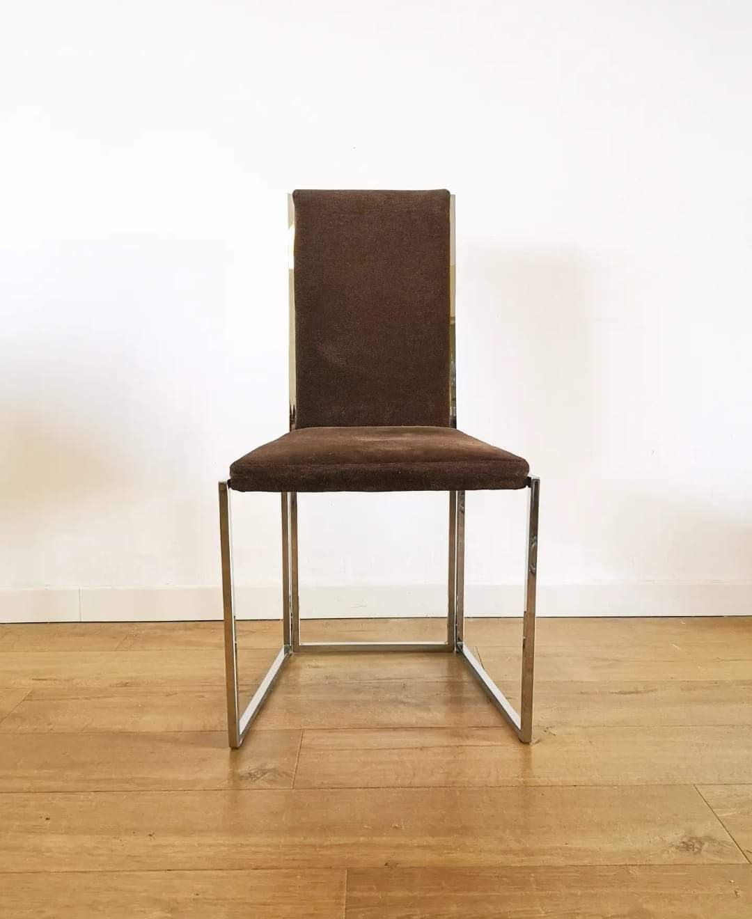Set of 4 metal chairs and fabrics from the 80s