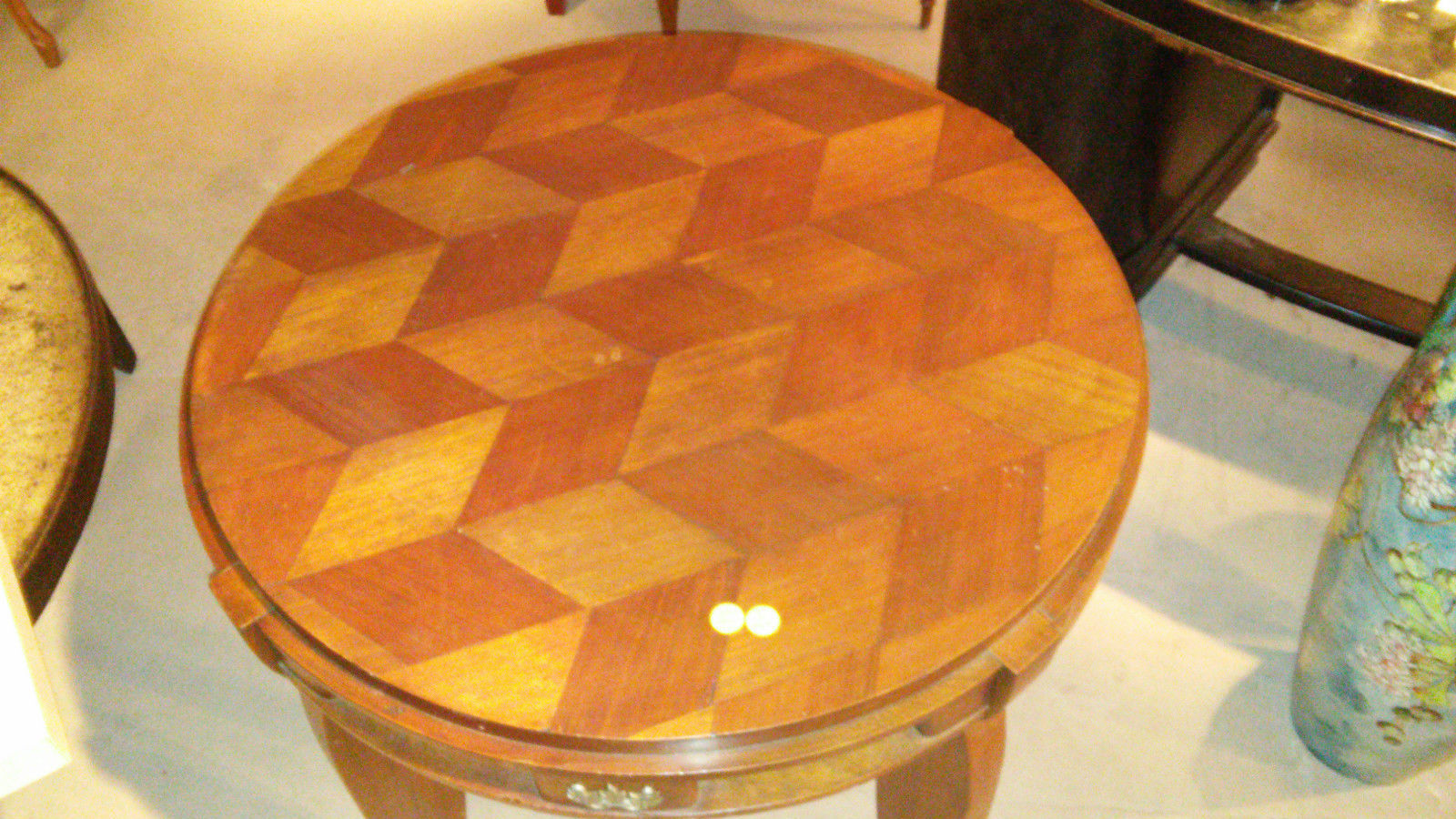 Jules Leleu pedestal mahogany and metal