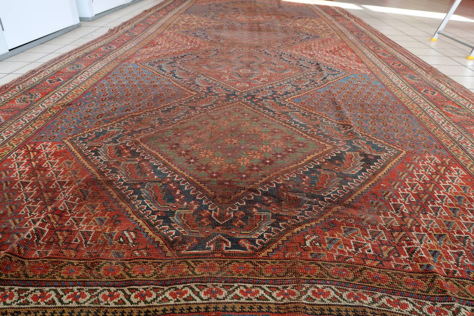 Tapis ancien fait main Khamseh 210cm x 507cm - 1C994