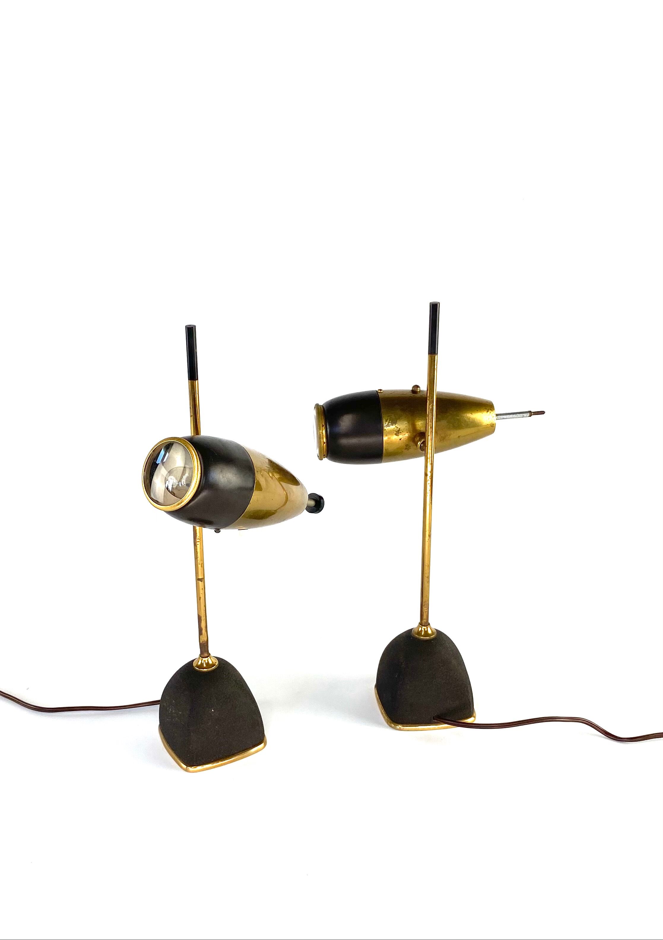 Oscar Torlasco, pair of table lamps modele 577, Lumi Milan, 1960