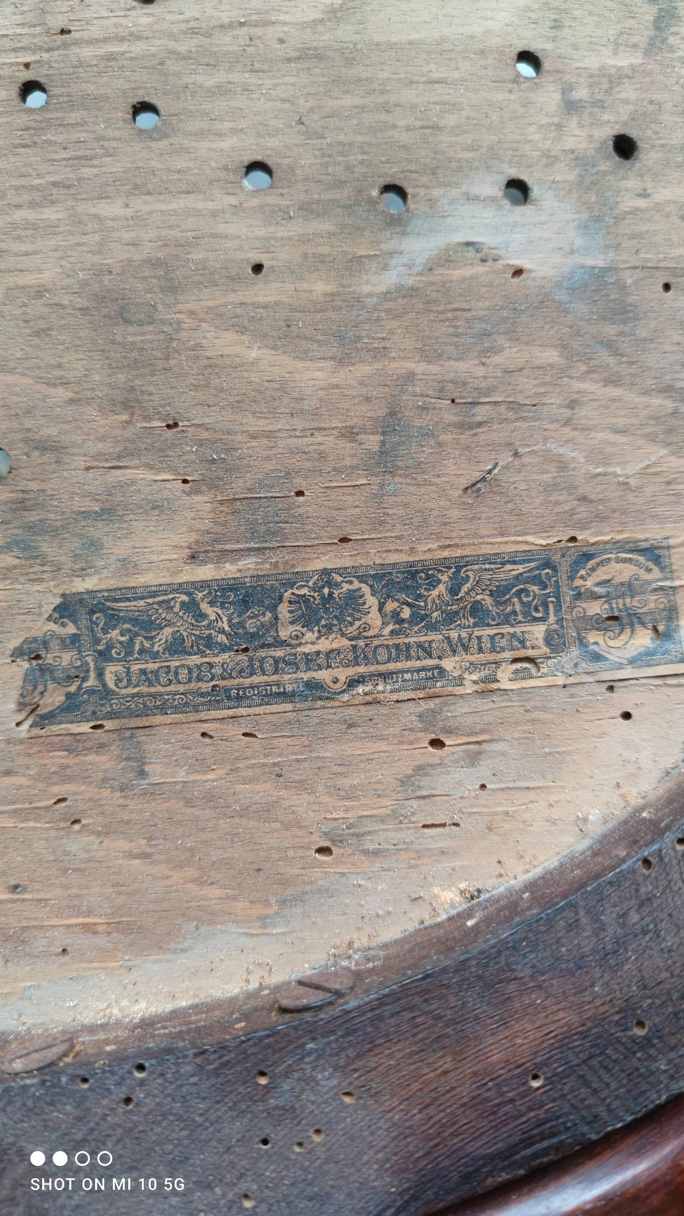 Late 19th-century office chair by Jacob and Joseph Kohn in Vienna, Austria