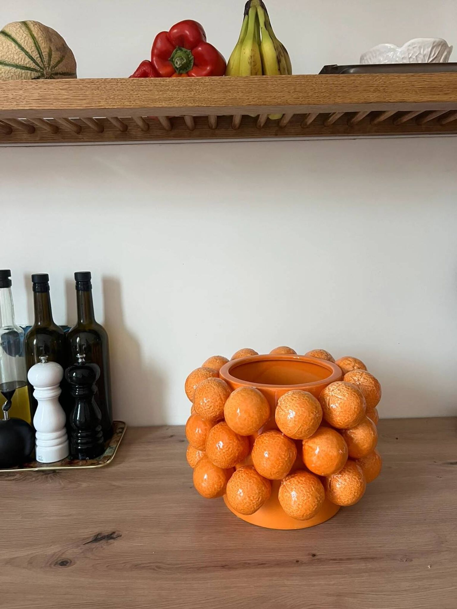 Cache-pot oranges Sicile en céramique avec des oranges