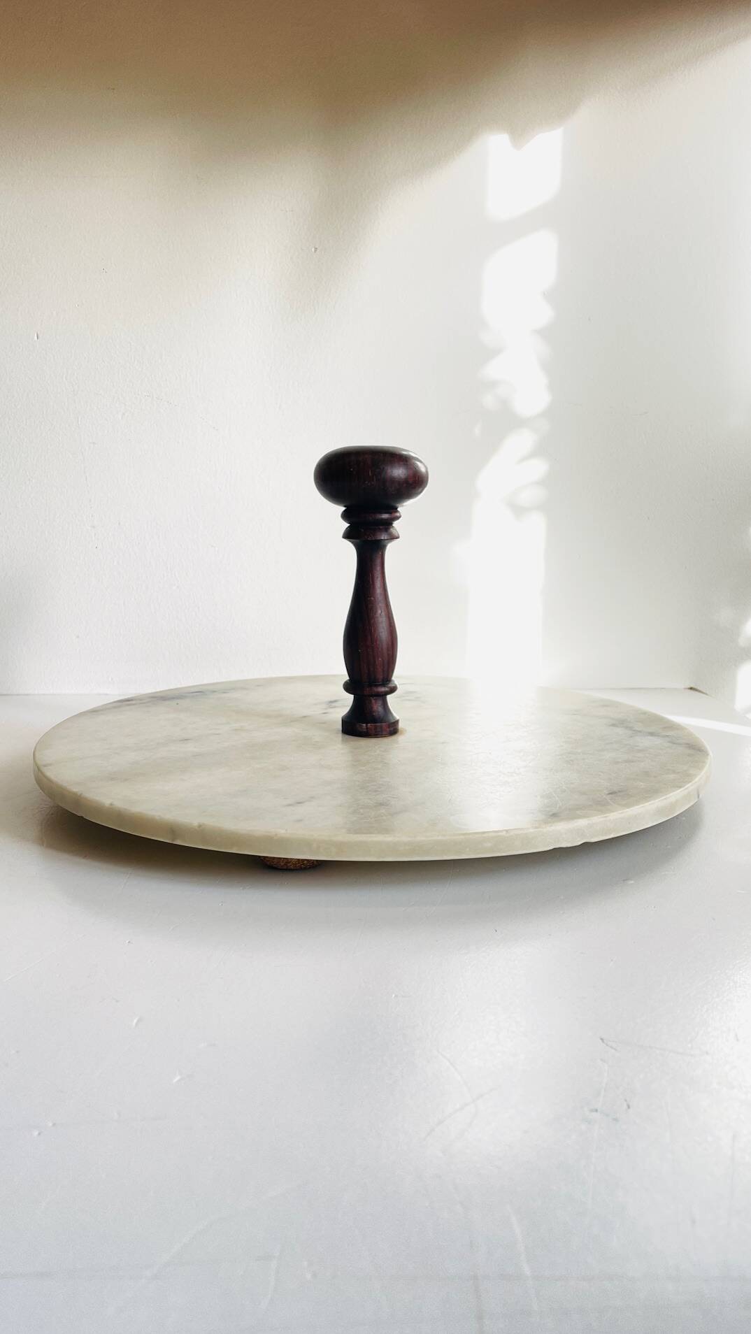 Plateau à fromage marbre et bois vintage