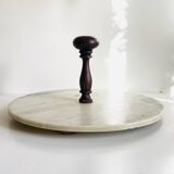 Plateau à fromage marbre et bois vintage