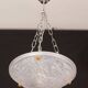 Art Deco Top Quality Pendant Light Floral decorations, Signed Degué