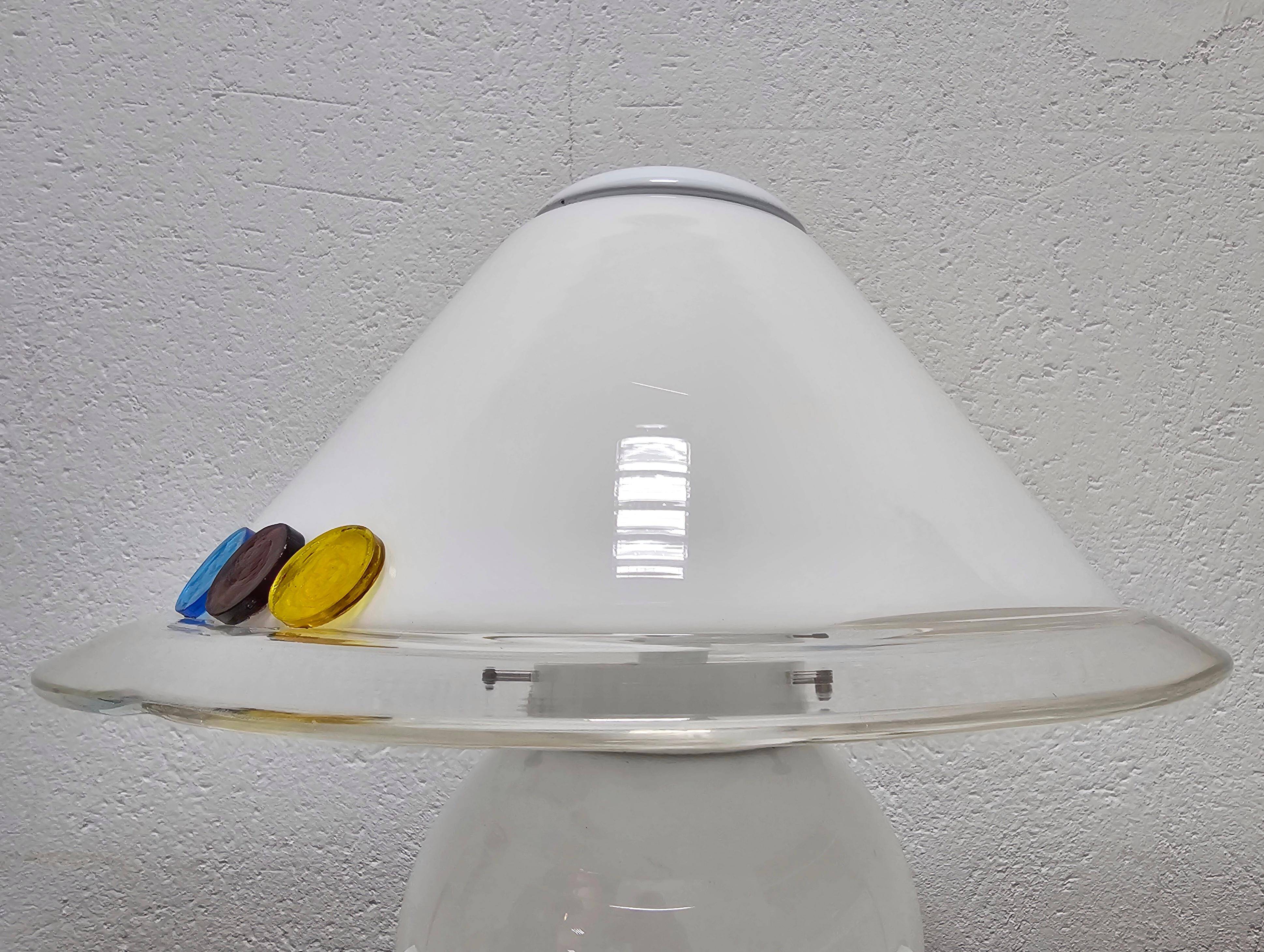 Murano glass table lamp in mushroom shape, Mid Century Modern, 1970s