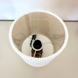 Wooden and velvet lamp